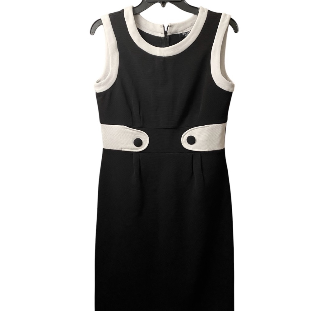 Perceptions Black and White Sheath Dress - Picture 10 of 11